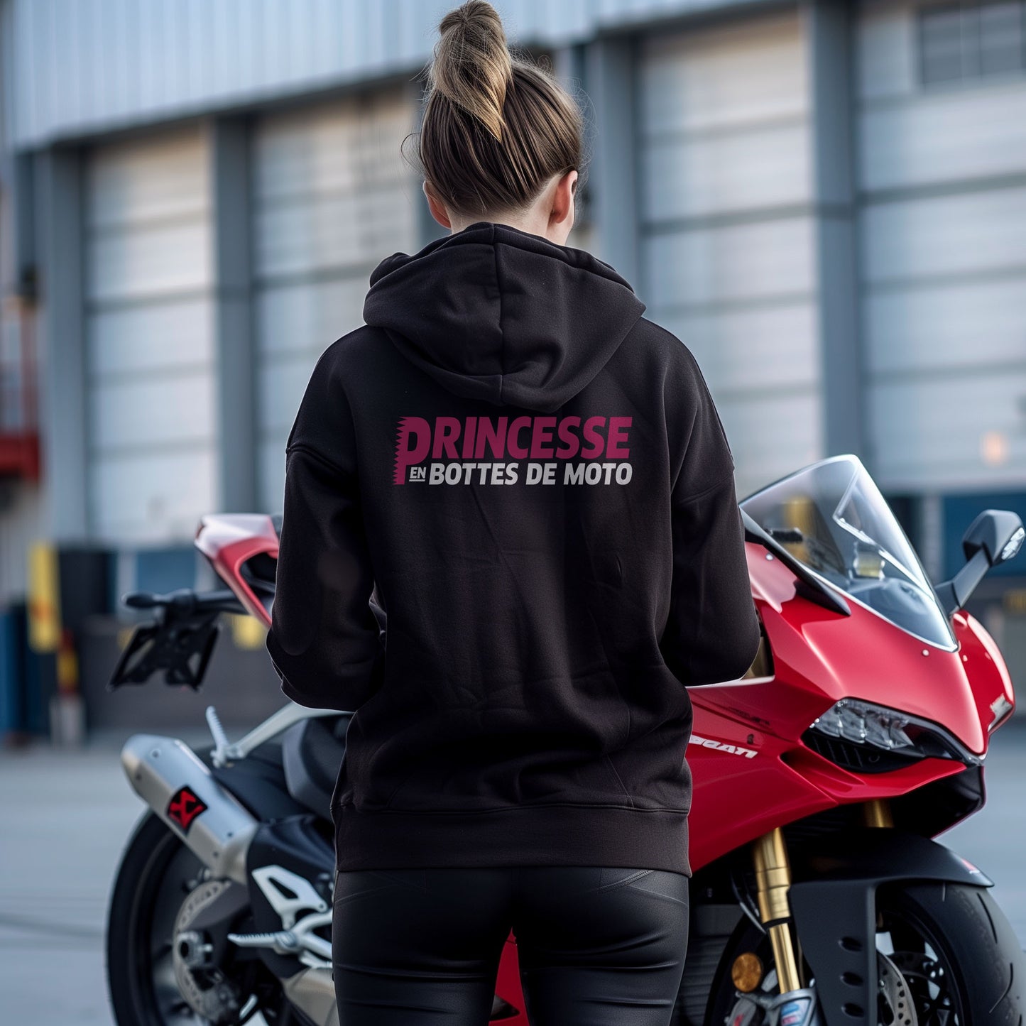 Princesse en bottes de moto
