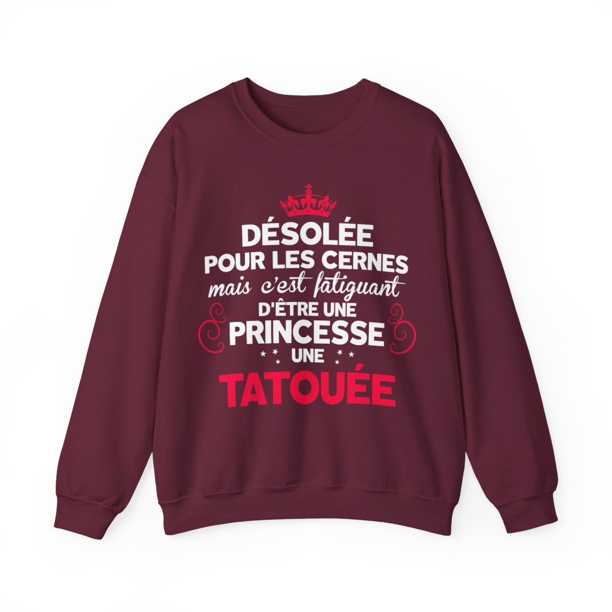 Désolée pour les cernes mais c'est fatiguant d'être une princesse une tatouée et une maman