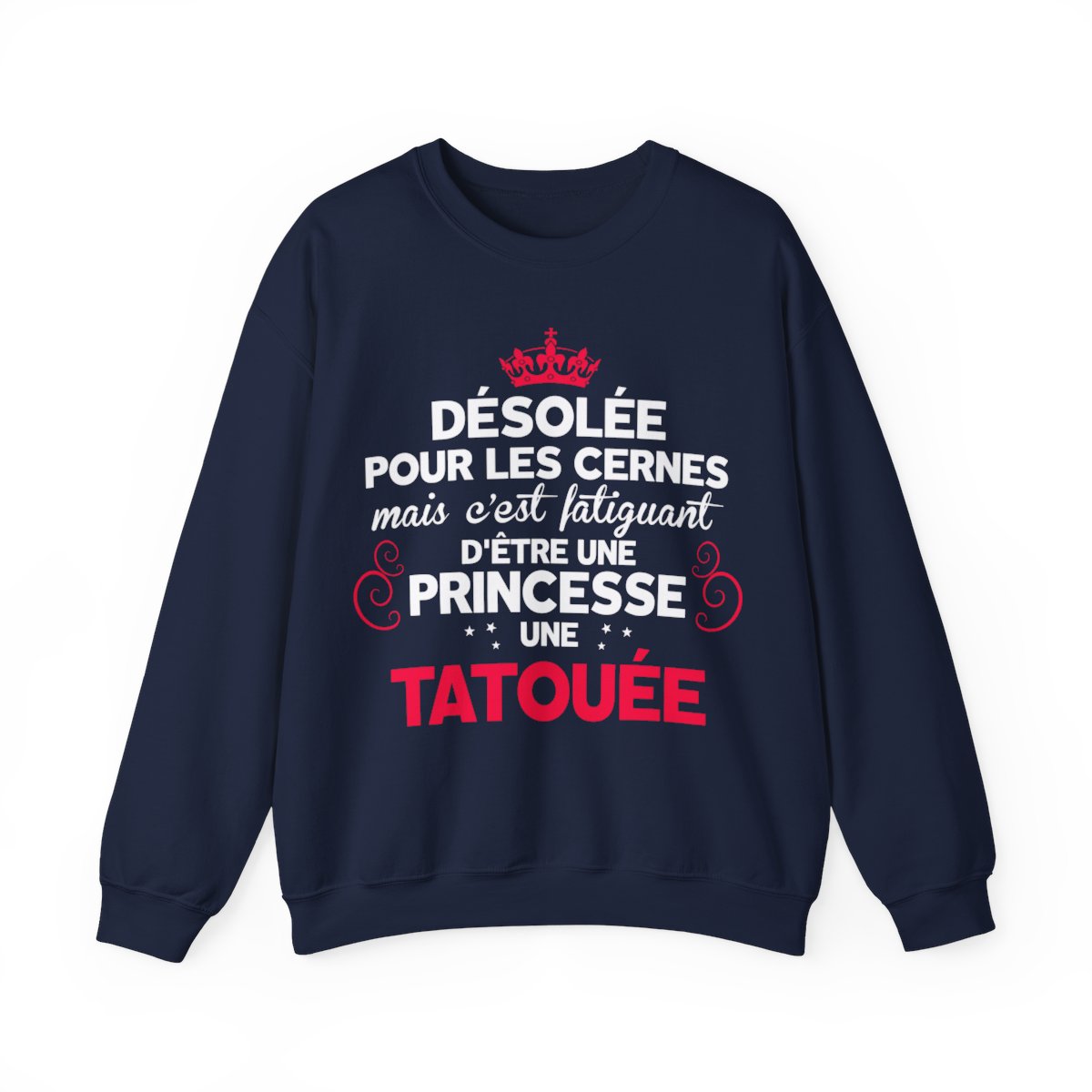 Désolée pour les cernes mais c'est fatiguant d'être une princesse une tatouée et une maman