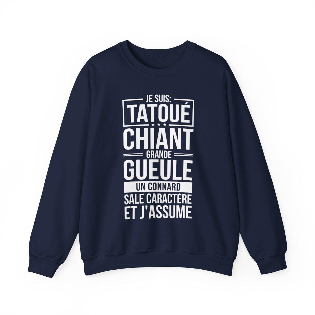 Je suis tatoué, chiant, grande gueule, un connard, sale caractère et j'assume