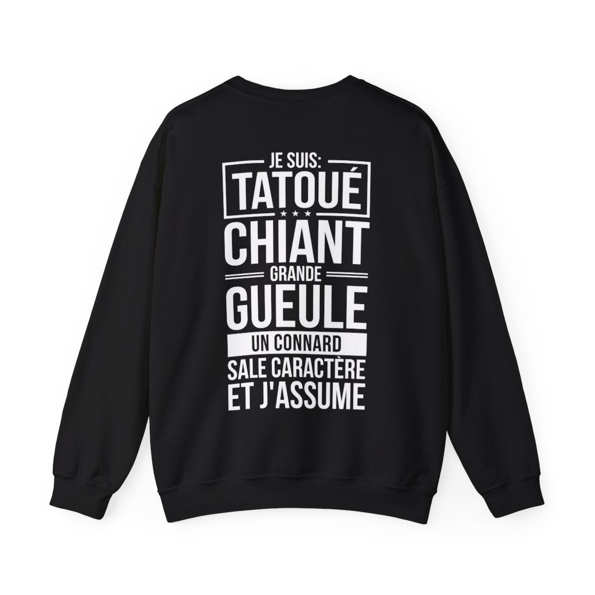 Je suis tatoué, chiant, grande gueule, un connard, sale caractère et j'assume