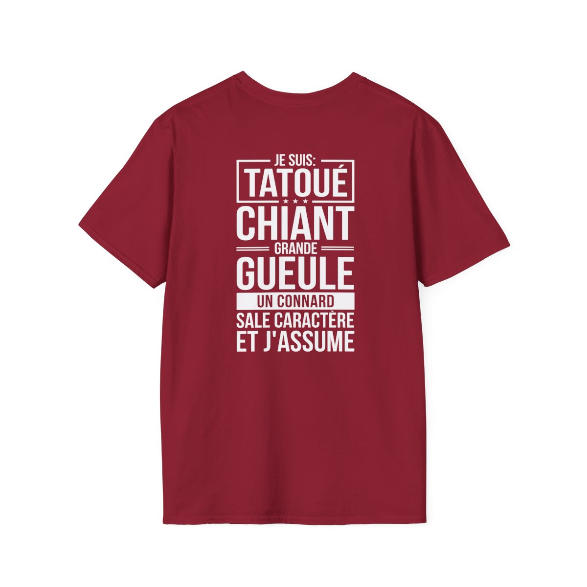 Je suis tatoué, chiant, grande gueule, un connard, sale caractère et j'assume