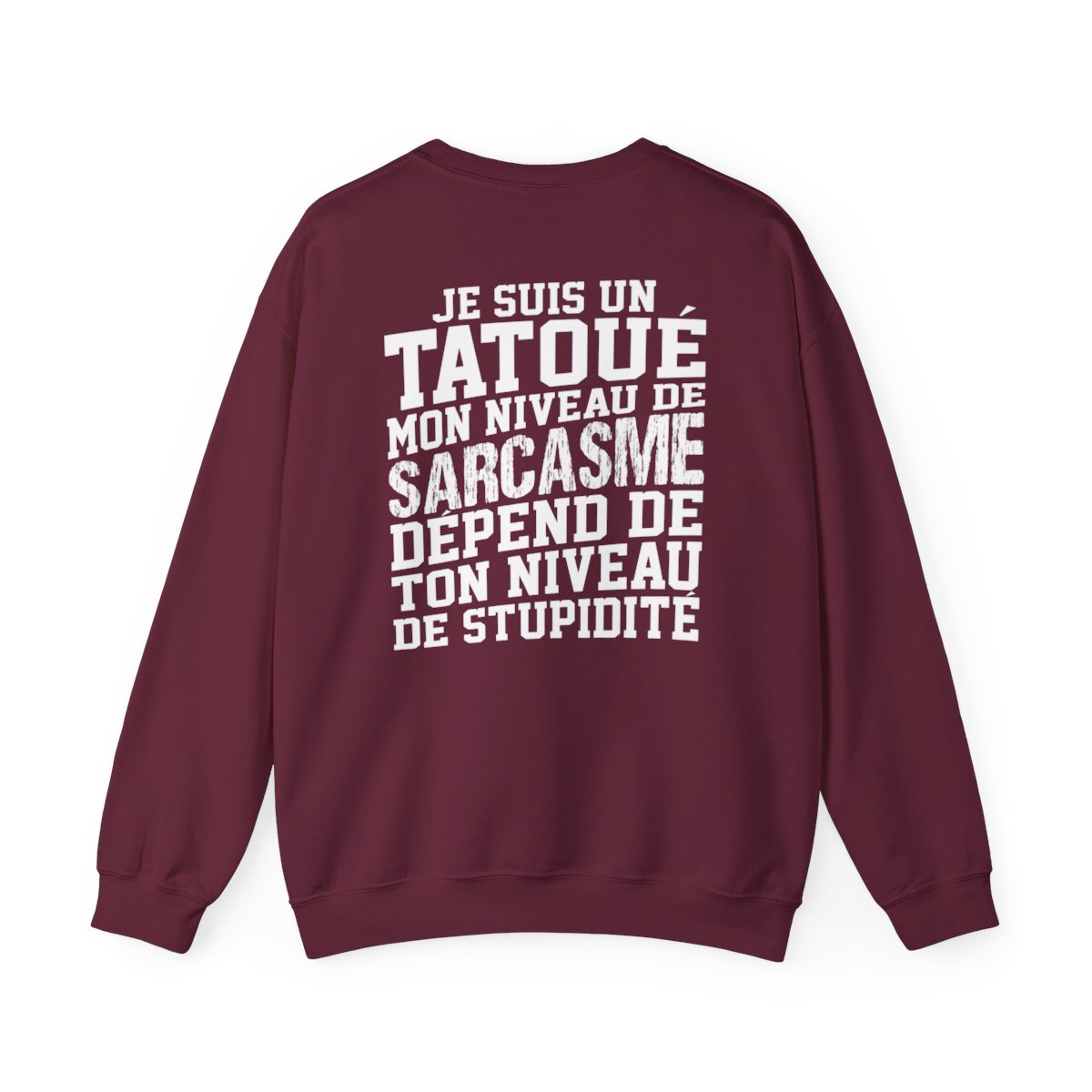 Je suis un tatoué mon niveau de sarcasme dépend de ton niveau de stupidité