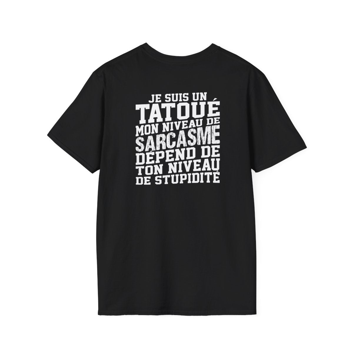 Je suis un tatoué mon niveau de sarcasme dépend de ton niveau de stupidité