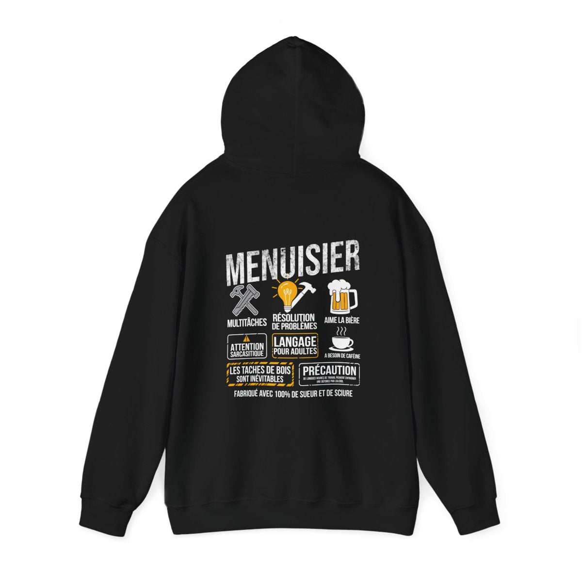 Menuisier : multitâches, aime la bière, résolution de problèmes, a besoin de caféine