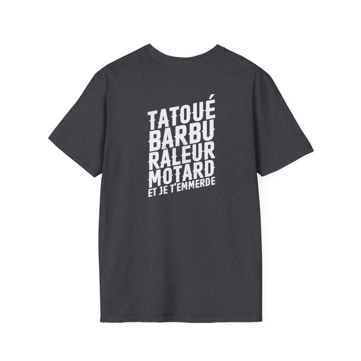 Tatoué barbu râleur motard