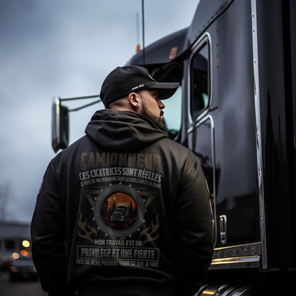 Camionneur, la douleur est réelle. Ces cicatrices ont été durement gagnées