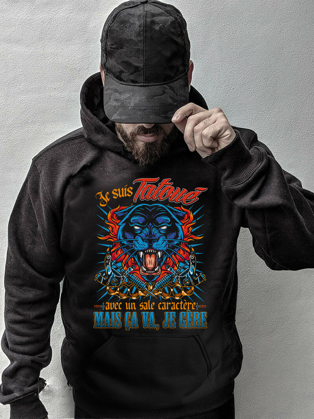 Je suis tatoué avec un sale caractère mais ça va, je gère