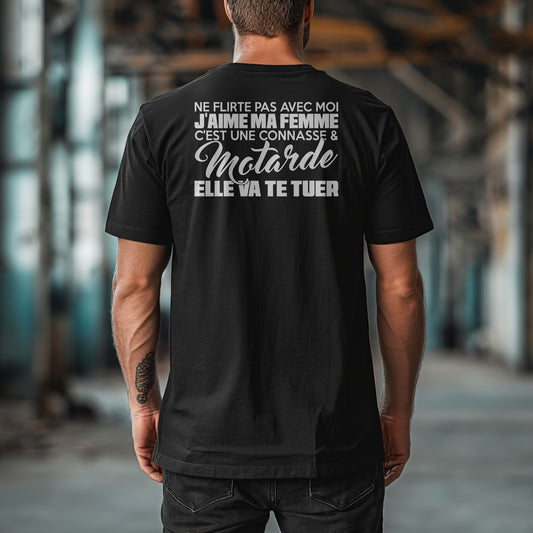 Ne flirte pas avec moi, j’aime ma femme, c’est une connasse & motarde, elle va te tuer