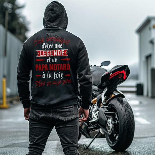 C'est compliqué d'être une légende et un papa motard à la fois