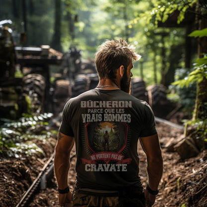 Les vrais hommes ne portent pas de cravate. Je suis Bûcheron