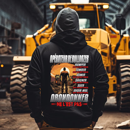 Opérateur de Bulldozer, ramper, tomber, vomir, saigner est acceptable