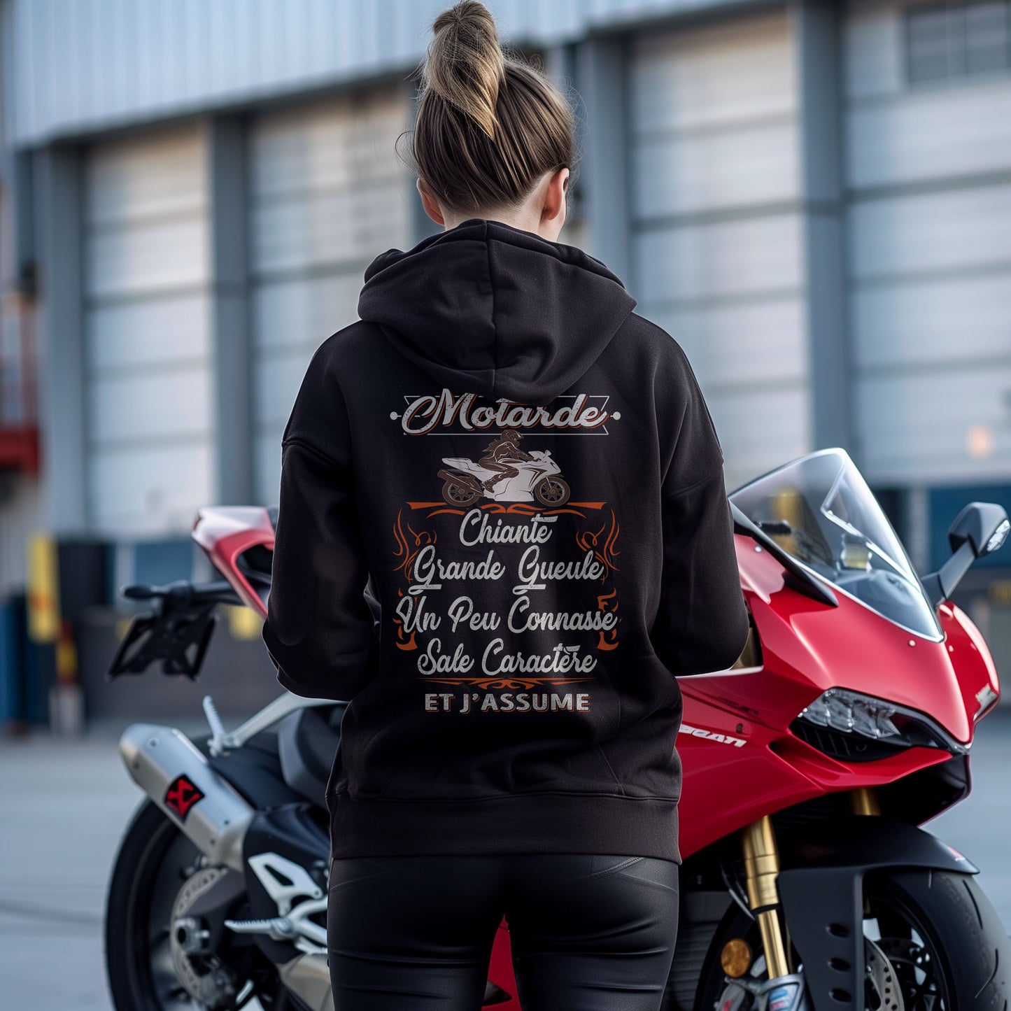 Motarde, chiante, grande gueule, sale caractère