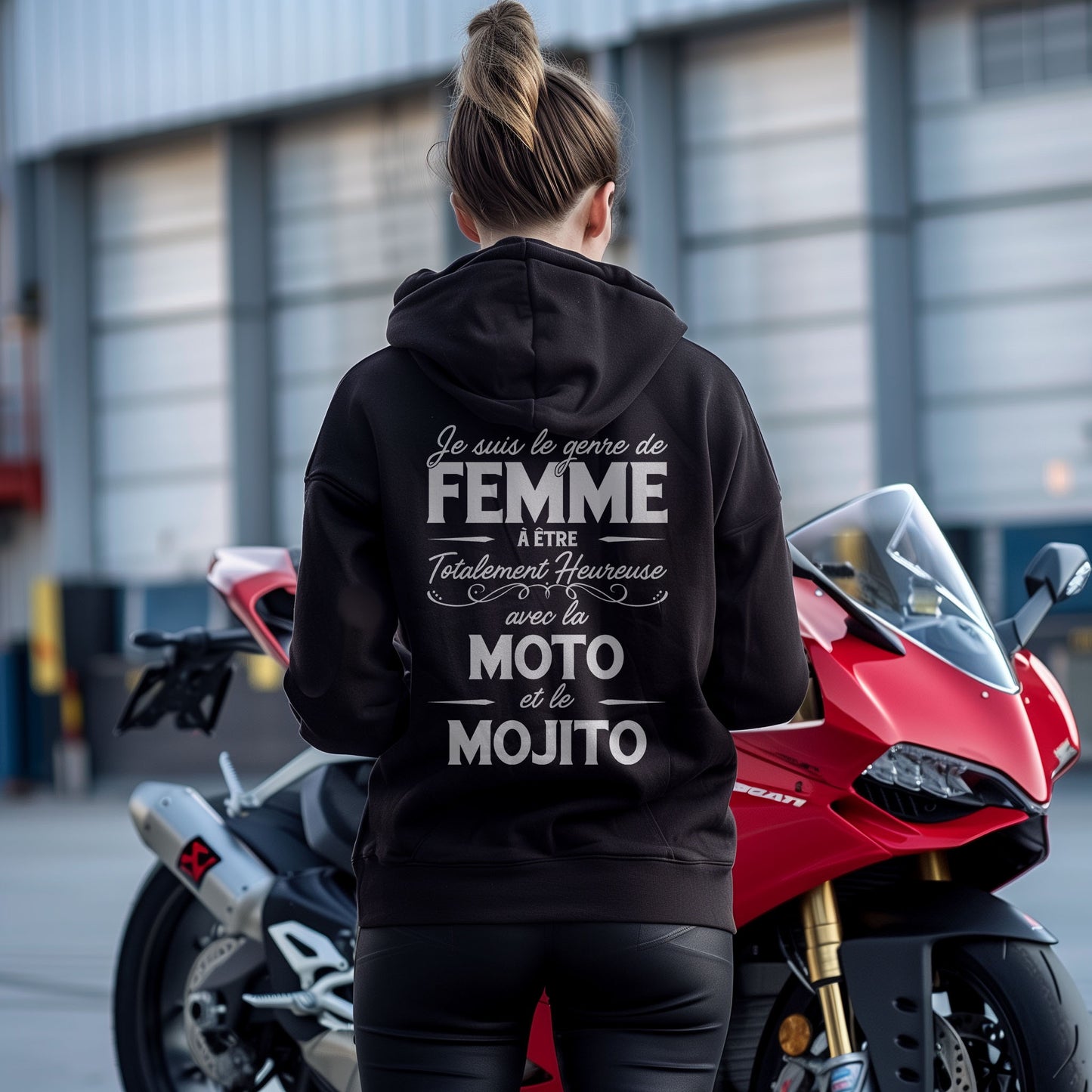 Je suis le genre de femme à être totalement heureuse avec le moto et le mojito
