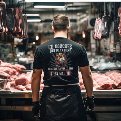 Ce Boucher boit de la bière au lieu de frapper les gens