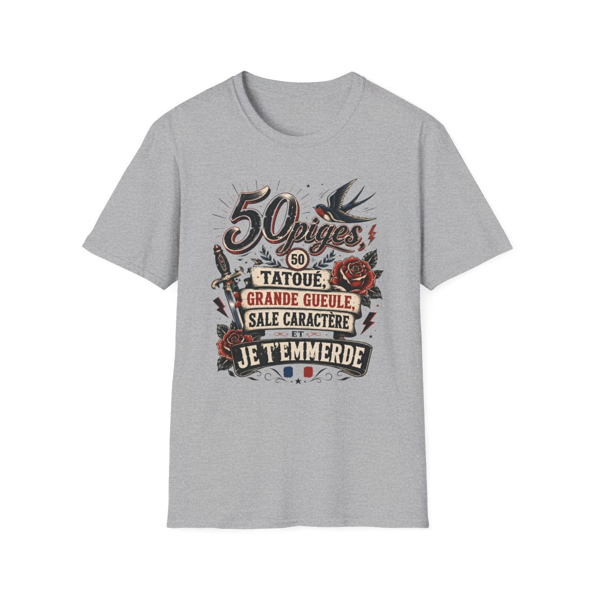 50 piges, tatoué, grande gueule, sale caractère et je t'emmerde