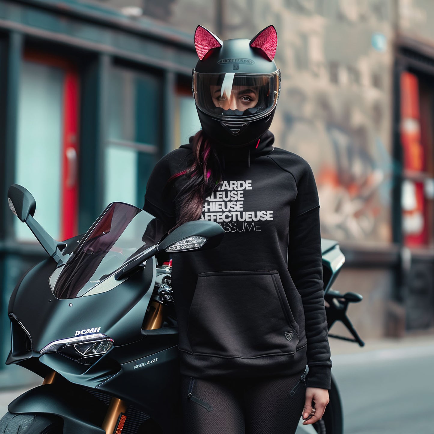 Motarde Râleuse Chieuse Affectueuse et j'assume