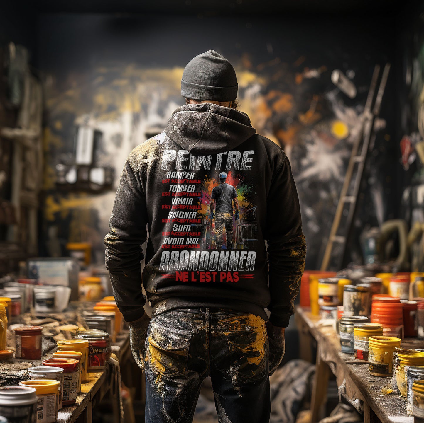 Peintre, ramper, tomber, vomir, saigner est acceptable