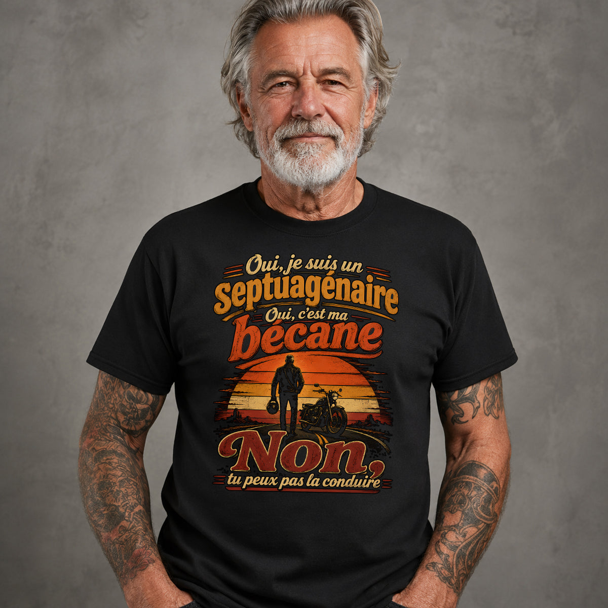 Oui, je suis un septuagénaire. Oui, c'est ma bécane