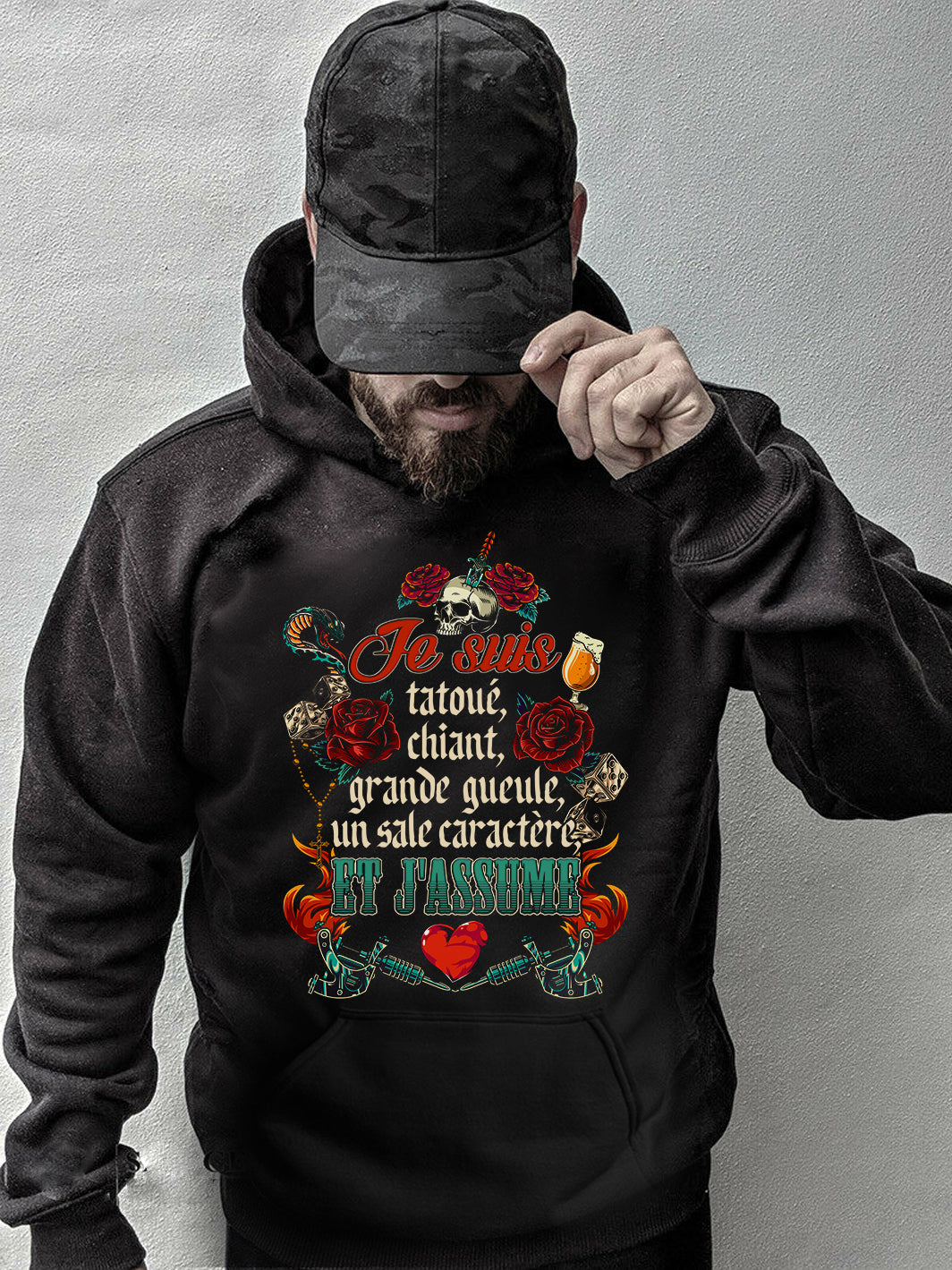 Je suis tatoué, chiant, grande gueule, un sale caractère et j’assume