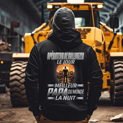 Opérateur de Bulldozer le jour, papa la nuit