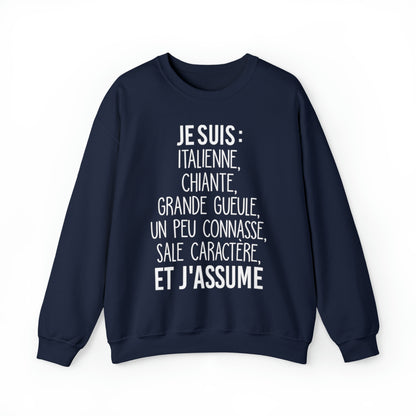 Je suis Italienne sale caractère et j'assume