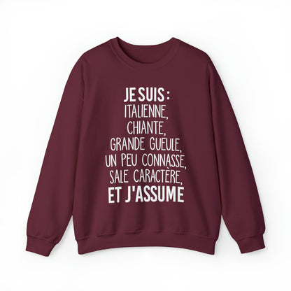 Je suis Italienne sale caractère et j'assume