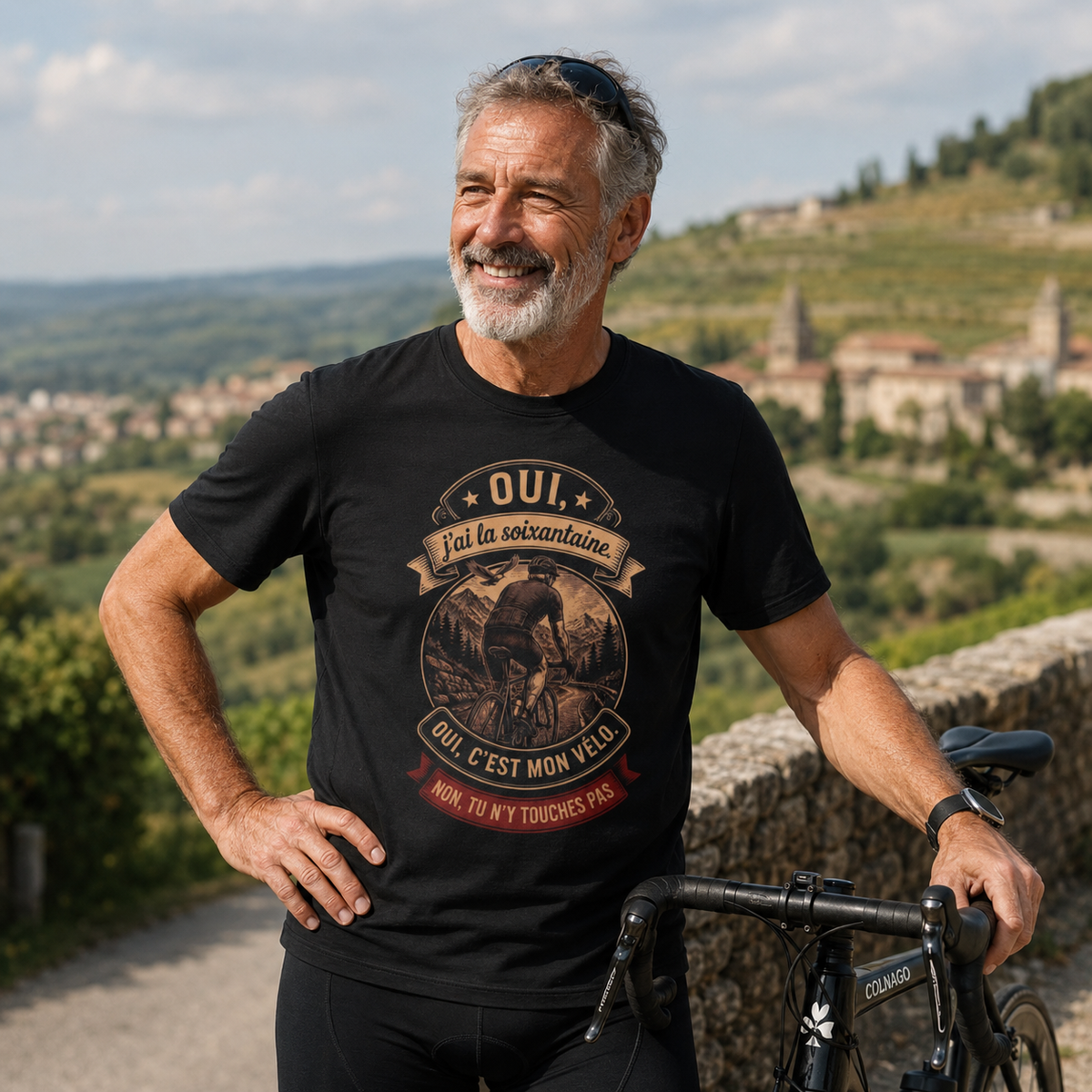 Oui, j'ai la soixantaine. Oui, c'est mon vélo