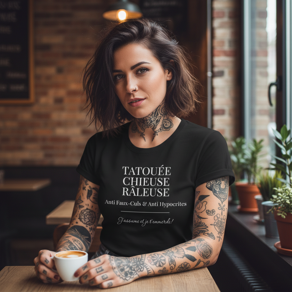 Tatouée Chieuse Râleuse Anti Faux-Culs et J'assume