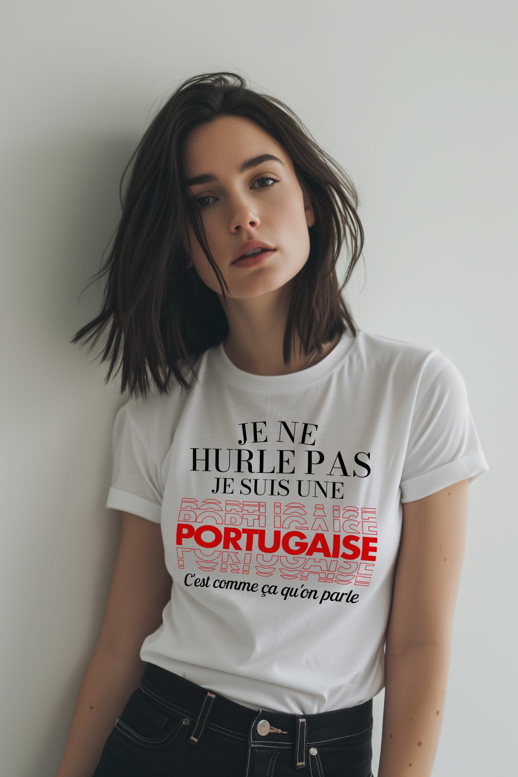 T-shirt & Sweatshirt à capuche - Je ne hurle pas je suis une Portugaise