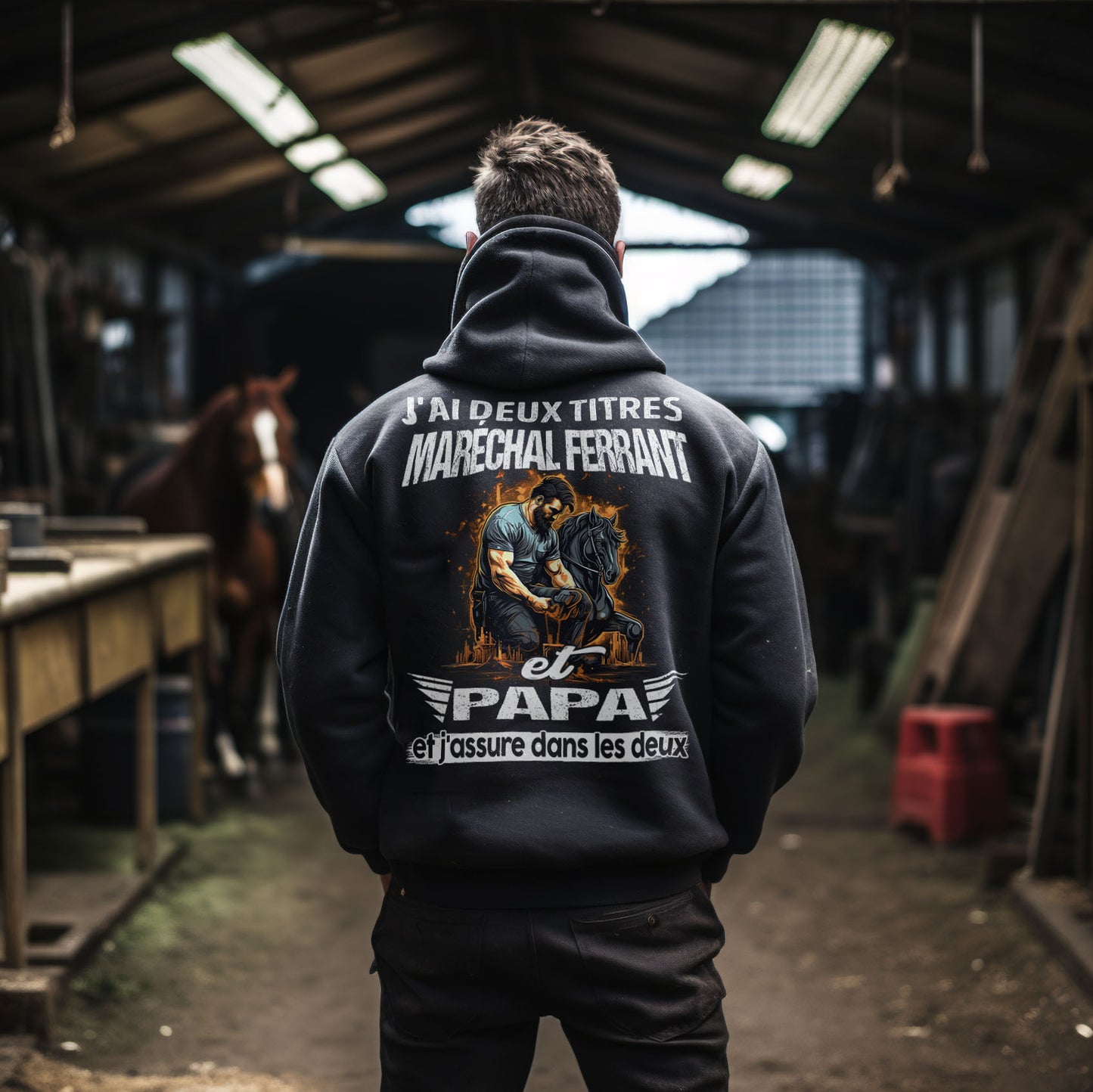 Maréchal ferrant et papa, et j'assure dans les deux
