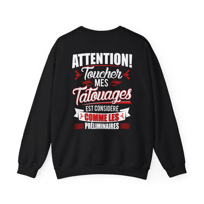 Attention! Toucher mes tatouages est considéré comme les préliminaires