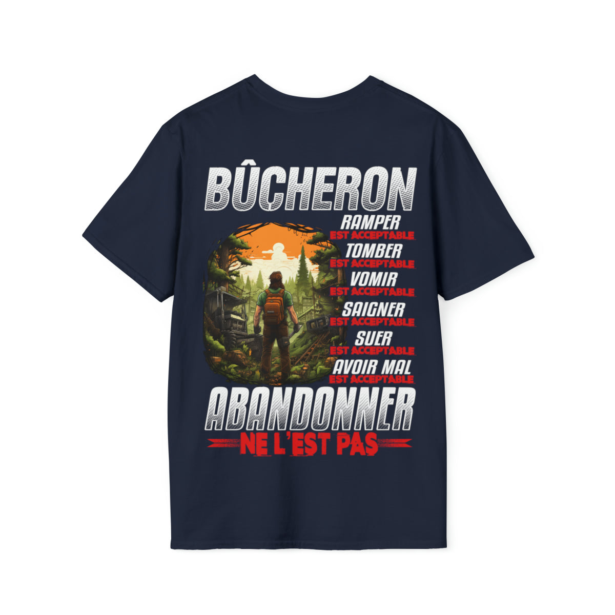 Bûcheron, ramper, tomber, vomir, saigner est acceptable