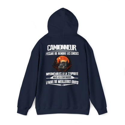 Camionneur, j'essaie de rendre les choses imperméables à la stupidité