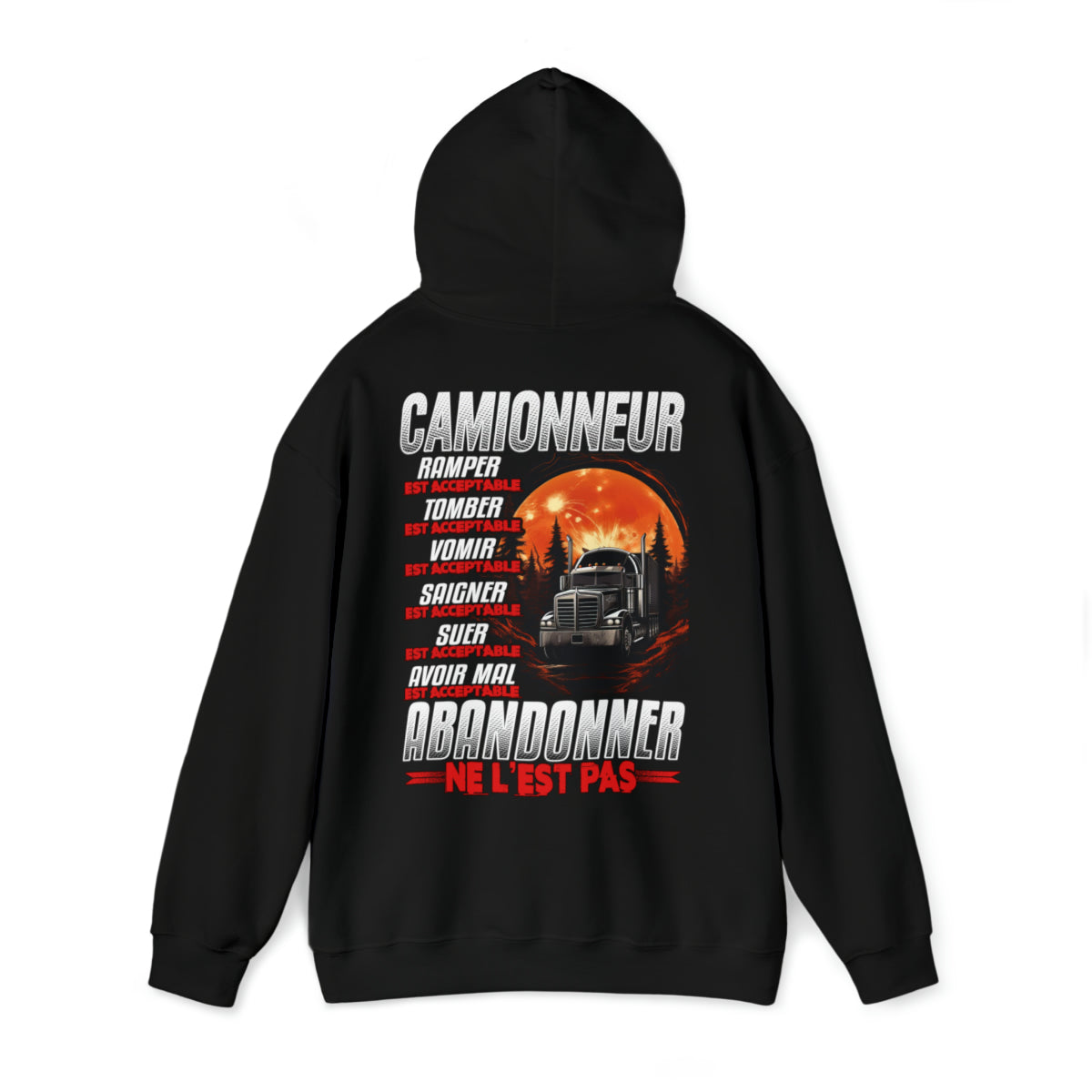 Camionneur, ramper, tomber, vomir, saigner est acceptable