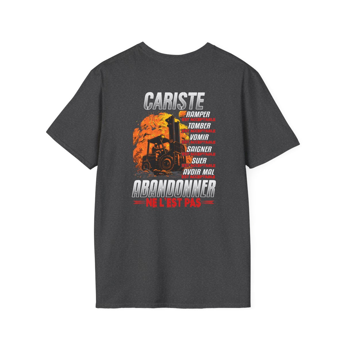 Cariste, ramper, tomber, vomir, saigner est acceptable