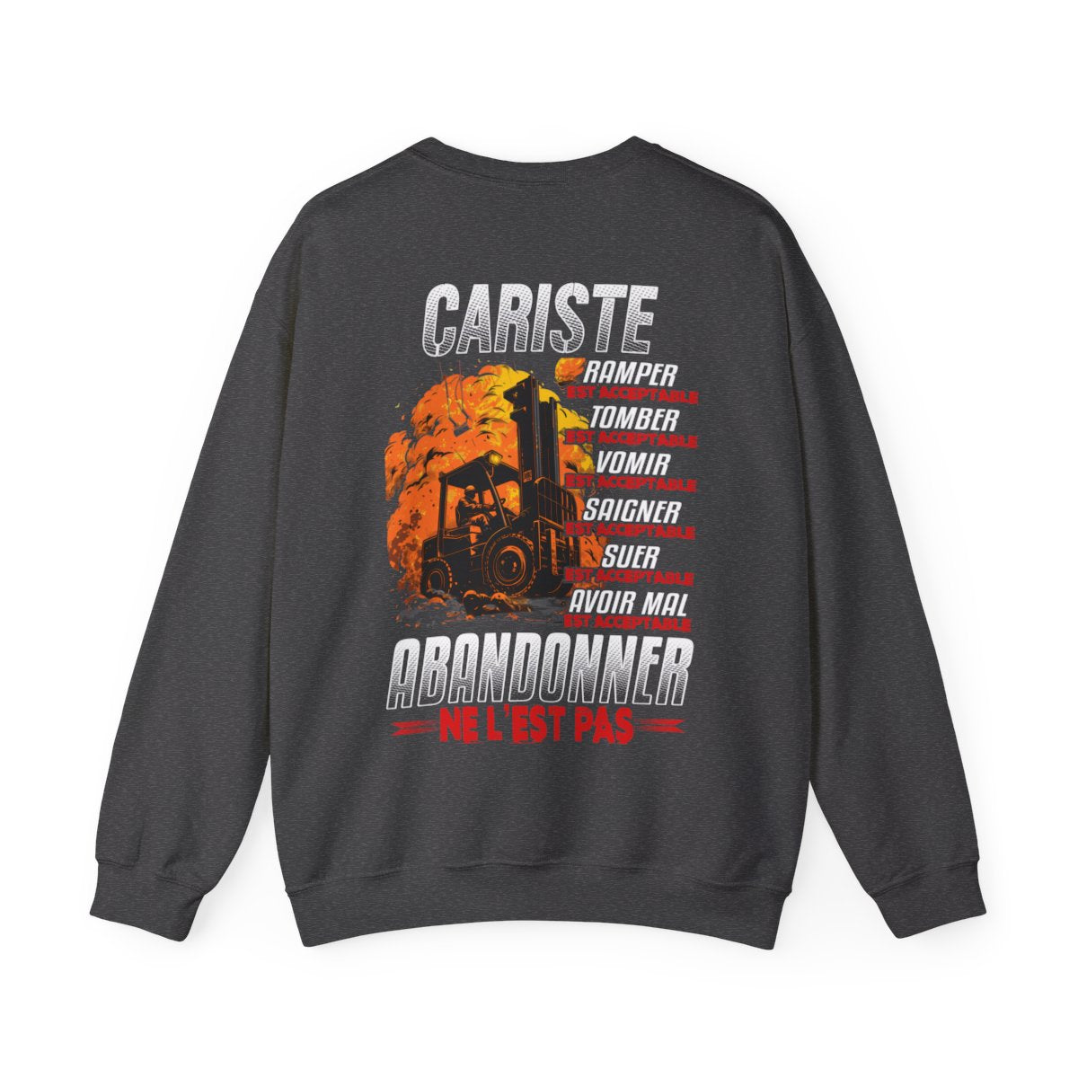 Cariste, ramper, tomber, vomir, saigner est acceptable