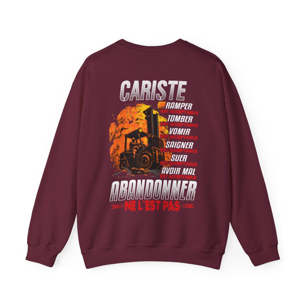 Cariste, ramper, tomber, vomir, saigner est acceptable