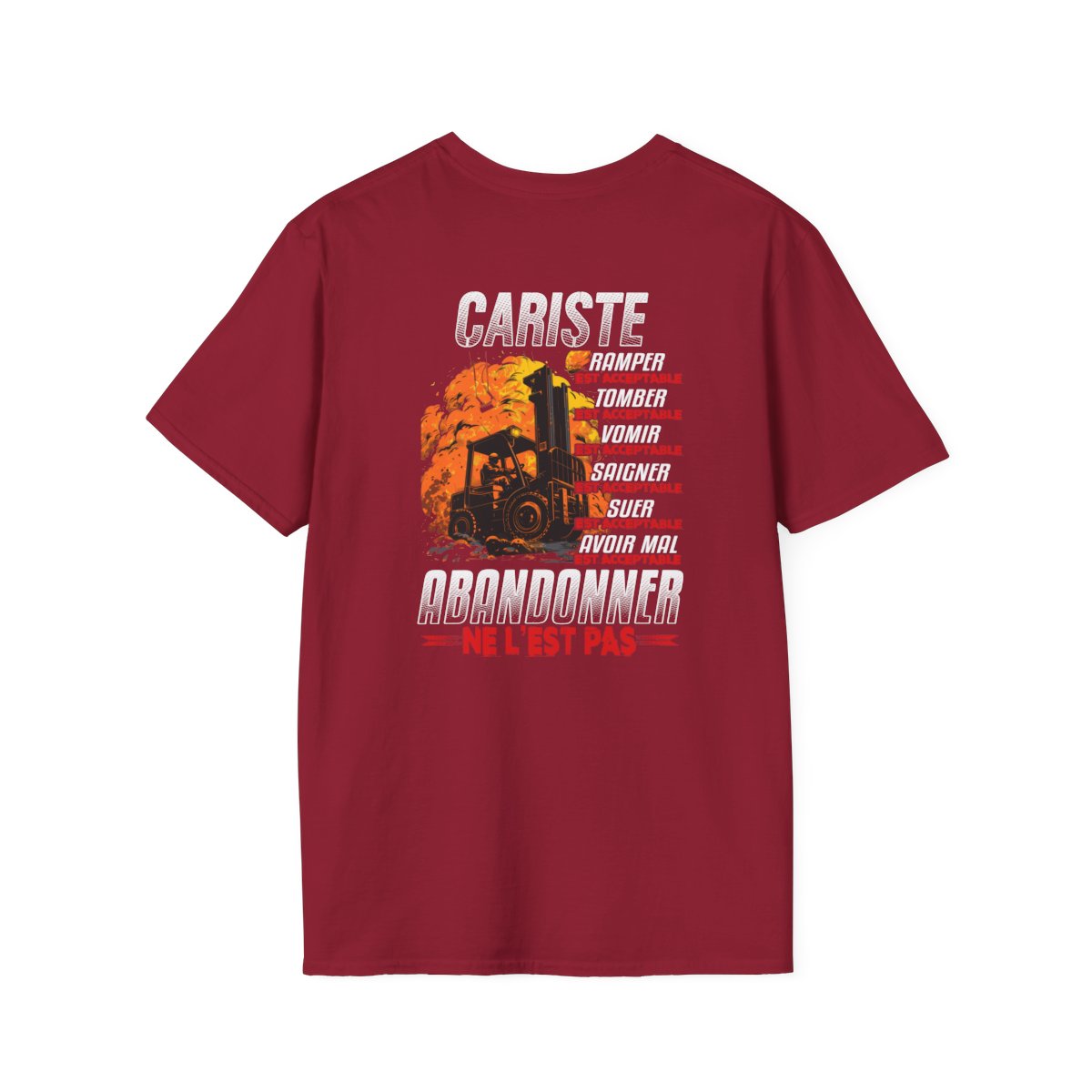 Cariste, ramper, tomber, vomir, saigner est acceptable