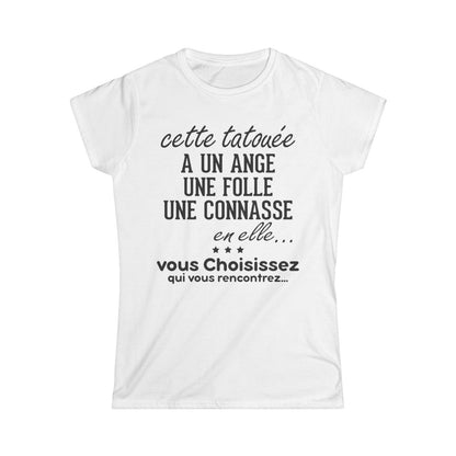 Cette tatouée a un ange une folle une connasse en elle, vous choisissez qui vous rencontrez
