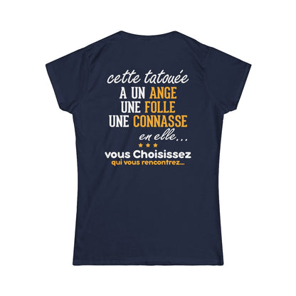 Cette tatouée a un ange une folle une connasse en elle, vous choisissez qui vous rencontrez