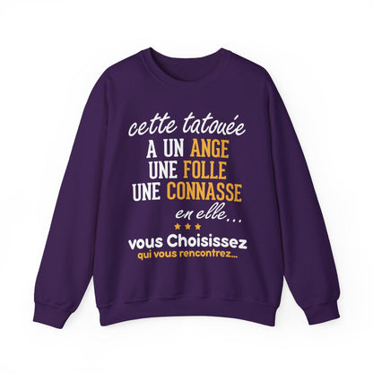 Cette tatouée a un ange une folle une connasse en elle, vous choisissez qui vous rencontrez