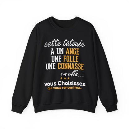 Cette tatouée a un ange une folle une connasse en elle, vous choisissez qui vous rencontrez