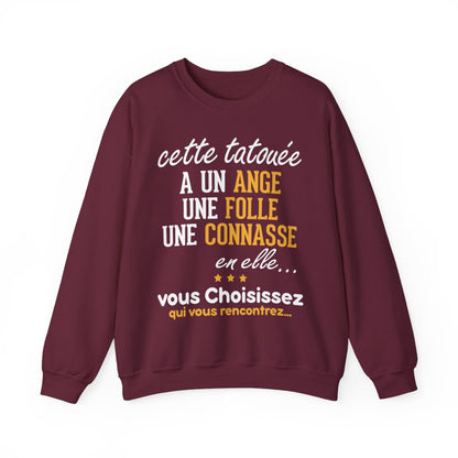 Cette tatouée a un ange une folle une connasse en elle, vous choisissez qui vous rencontrez