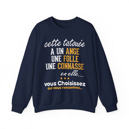 Cette tatouée a un ange une folle une connasse en elle, vous choisissez qui vous rencontrez