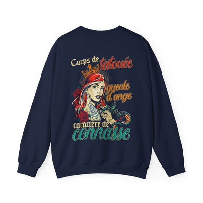 Corps de tatouée, gueule d’ange, caractère de connasse