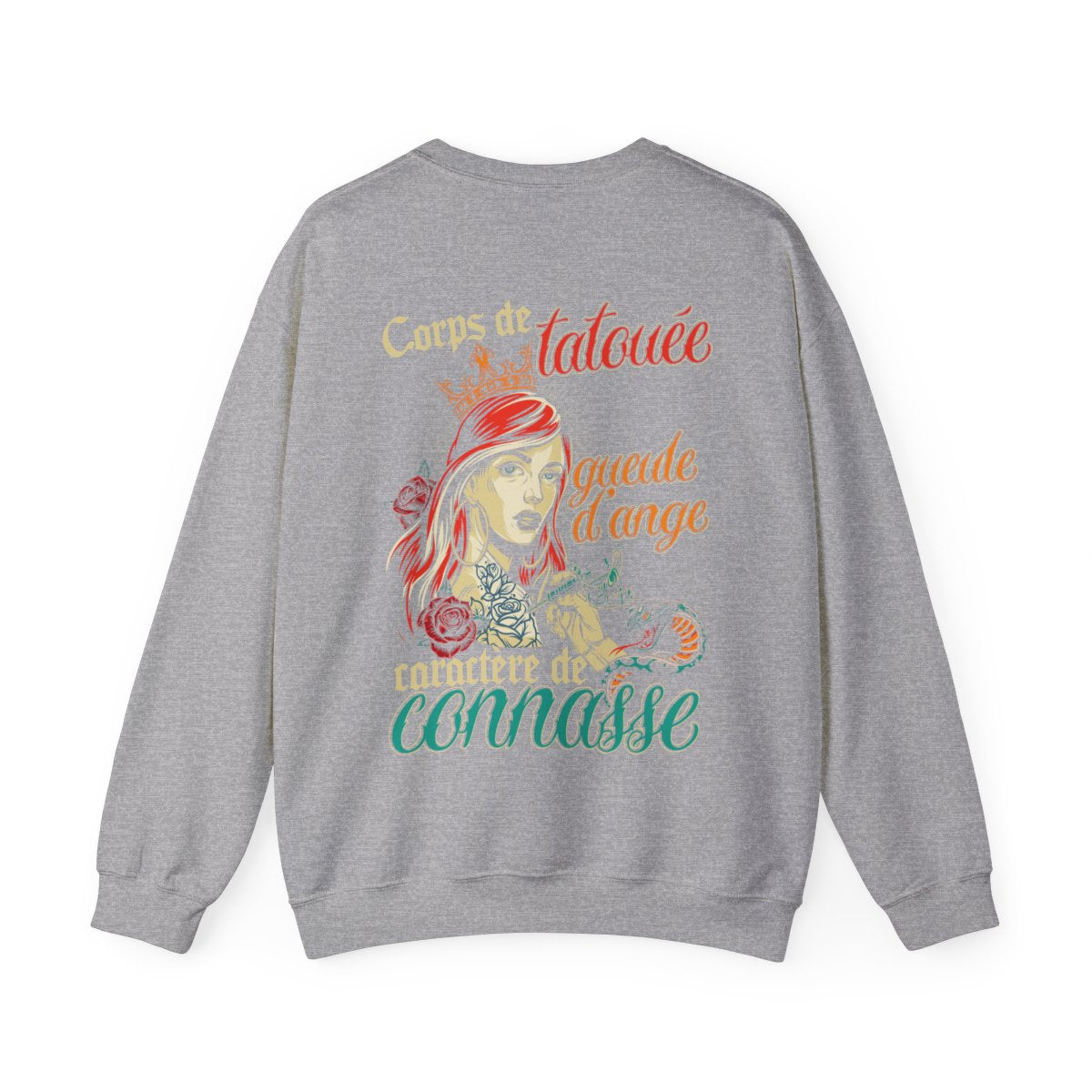 Corps de tatouée, gueule d’ange, caractère de connasse