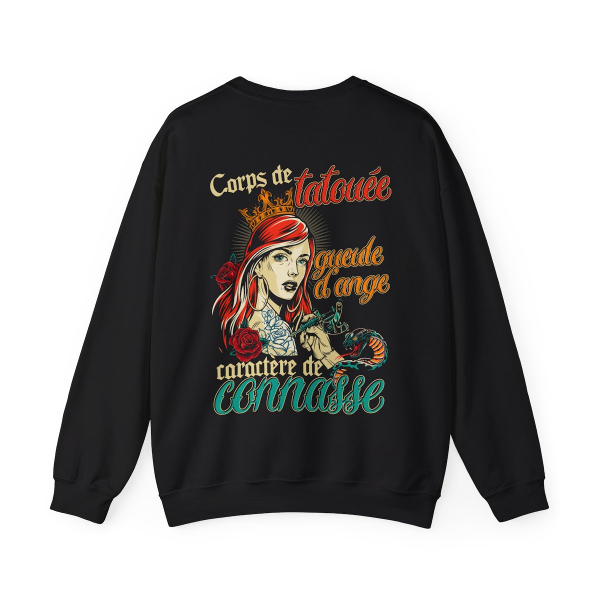 Corps de tatouée, gueule d’ange, caractère de connasse