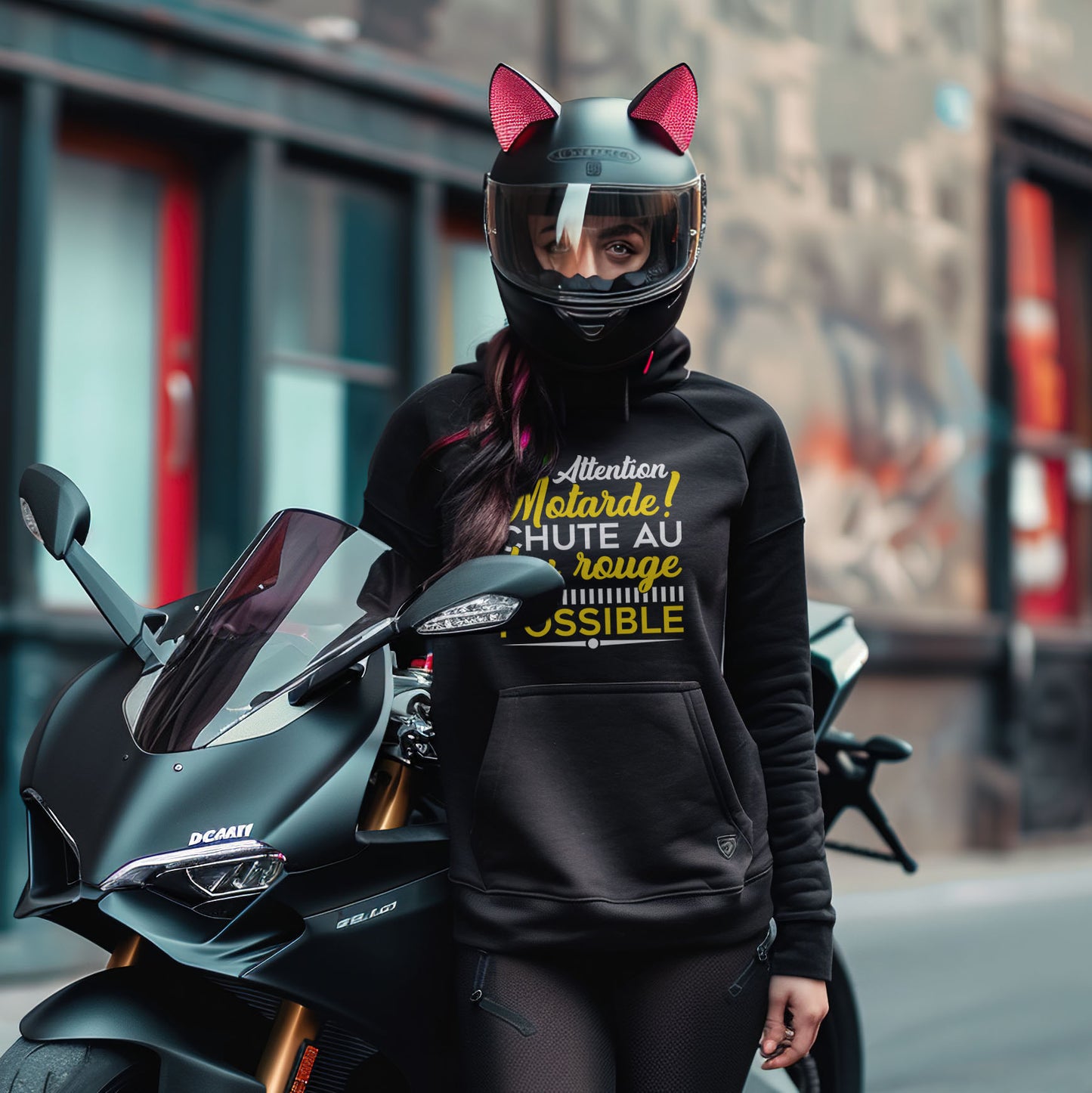 Attention motarde ! Chute au feu rouge possible