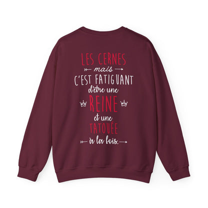 Désolée pour les cernes mais c'est fatiguant d'être une reine et une tatouée à la fois